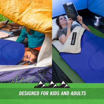 Wakeman Outdoors Sleeping Bag-Lightweight, Carrying Bag with Compression Straps Included-Great for Adults