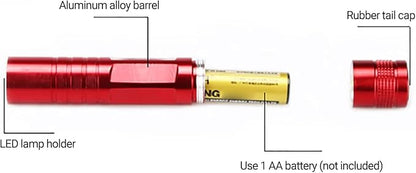 Red Mini Flashlight, High Brightness Water-Proof Portable Outdoor Emergency LED Pocket Flashlight Handheld Flashlights for Cycling, Emergency Small Strong Light Keychain