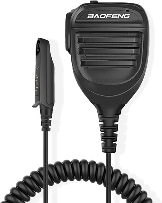 BAOFENG UV-9RPlus Ham Radio Mic SQ26W SQ27K IP57 Waterproof Remote Shoulder Mic Handheld for GMRS Two Way Radio UV-9RPRO UV-9G UV-XR