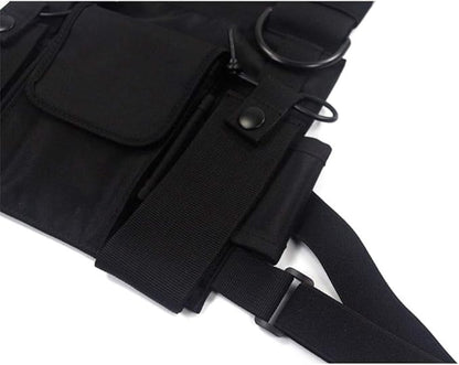 Chest Pack, Radio Chest Harness Chest Front Single Pack Pouch Holster Vest Rig for Motorola Midland Kenwood Baofeng Retevis Walkie Talkie,Functional Waist Packs for Men Women