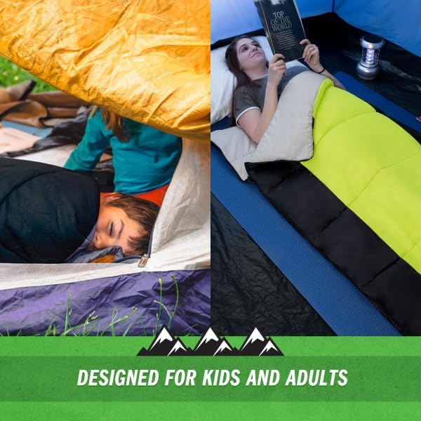 Wakeman Outdoors Sleeping Bag-Lightweight, Carrying Bag with Compression Straps Included-Great for Adults