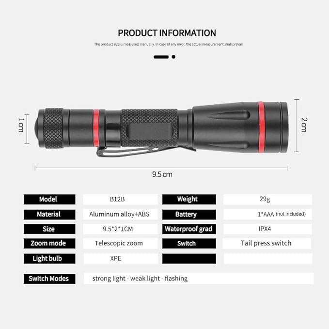 LED Flashlights High Lumens, 2 Pack Small Compact Mini Flashlight, Zoomable, Waterproof, LED Pocket Pen Light for Home, Outdoor, Emergency, Camping