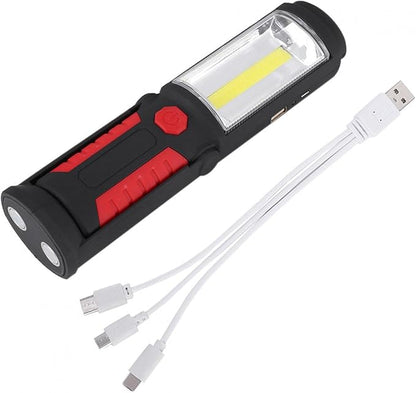 LED Work Light,COB LED Flashlight,Portable Flashlight,with Magnetic Stand for Car Repair, Home, Garage, Emergency and Outdoor Camping (Red), COB LED Flashlight,LED Work Light,Portable FlashliCOB