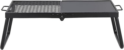 VEVOR Folding Campfire Grill, Heavy Duty Steel Mesh Grate, 22.4" Portable Camping Grates Over Fire Pit, Camp Fire Cooking Equipment with Legs Carrying Bag, Grilling Rack for Outdoor Open Flame Cooking