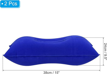 PATIKIL Inflatable Pillow, 2 Pack Squared Ultralight Camping Travel Pillow Desk Rest Neck Support for Hiking Backpacking Office, Dark Blue