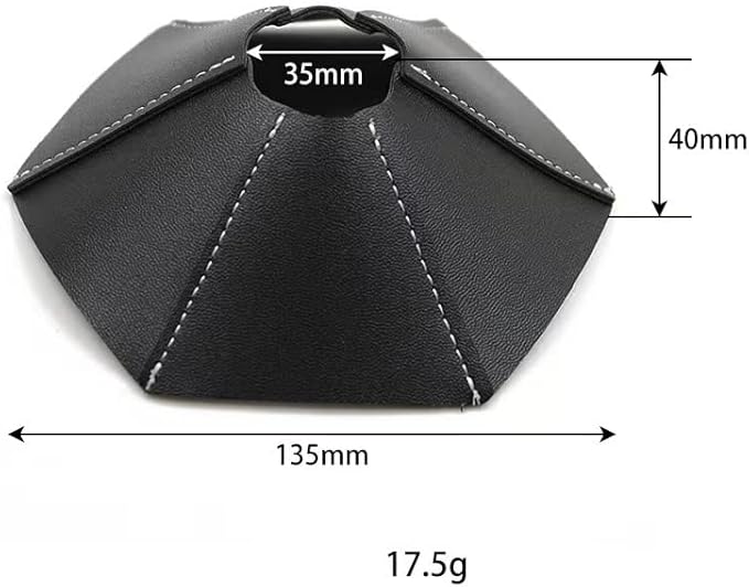 Small Leather Lampshade - Vintage Type Decoration - Flashlight Spotlight - Camping - Hand Stitched (Black)