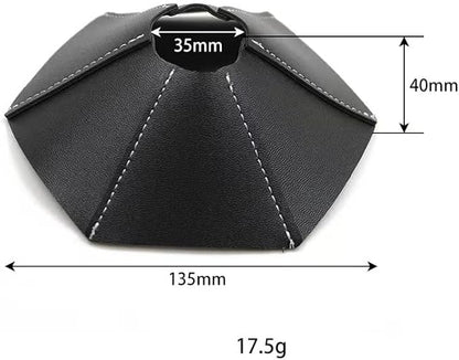 Small Leather Lampshade - Vintage Type Decoration - Flashlight Spotlight - Camping - Hand Stitched (Black)
