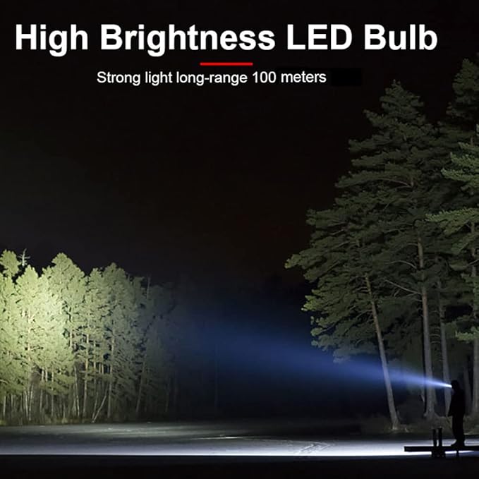 Mini Flashlight Powerful,Super Bright Small Flash Light, Zoomable 5 Modes Pocket Flashlight, Waterproof Adjustable Brightness for Camping, Running and Emergency
