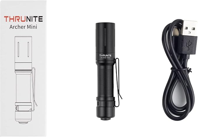 ThruNite Archer 405 Lumen EDC Flashlight with Tail Switch, USB C Rechargeable Little Pocket LED Flashlight for Camping, Outdoor, and Emergency - Cool White