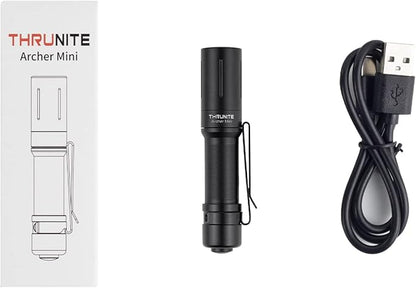 ThruNite Archer 405 Lumen EDC Flashlight with Tail Switch, USB C Rechargeable Little Pocket LED Flashlight for Camping, Outdoor, and Emergency - Cool White