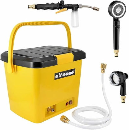 Rinse Kit Portable Shower,Portable Shower for Camping,Portable Shower Rechargeable,Camping Shower Kit with Pump/Shower Head/5 Gallon Tank,Electric Portable Outdoor Shower,Portable Camp Shower