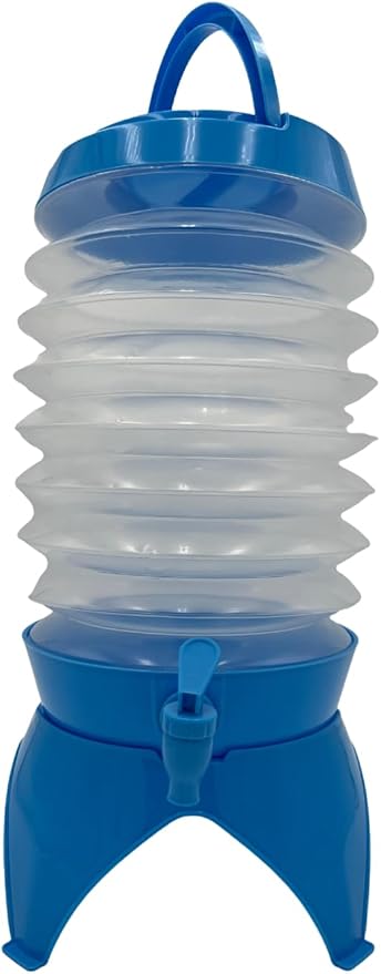 Collapsible and Foldable Water Storage Container with Spigot, 9.5-Liter/2.5-Gallon, for Camping, Hiking and Outdoor Activities