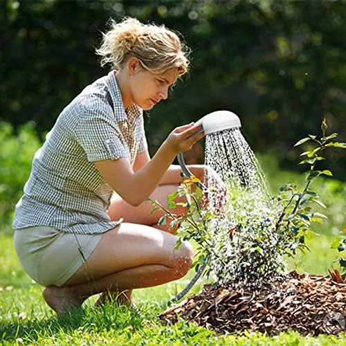 Portable Outdoor Shower, 4400 mAh Removable Rechargeable Battery, with LED Light, Battery Powered Shower Pump+Collapsible Bucket, Suitable for Hiking/Backpacking, Camping, Travel, Beach, Pet
