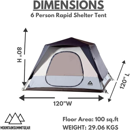 Caddis Rapid 4/6-Person Pop Up Tent for Easy Setup, 4/6 Person Capacity for Camping, by Caddis Sports Inc.