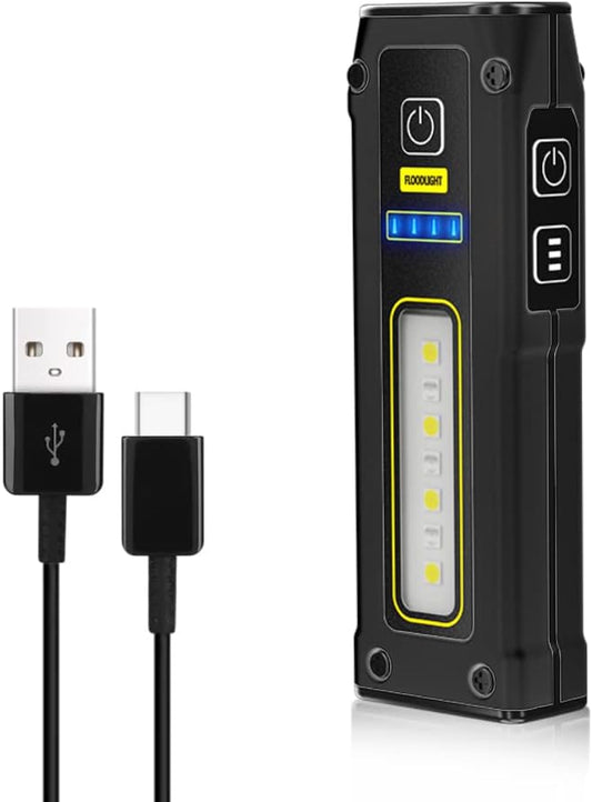 Portable Rechargeable LED Work Light, Mini Magnetic Flashlights for Mechanics with COB Sidelight, Small Multi-use Waterproof Super Bright Car Repair Emergency Trouble Light