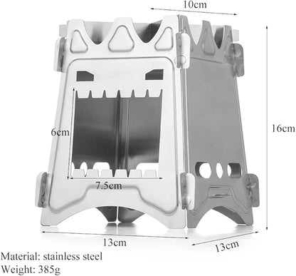 Lightweight Portable Wood Burning Camping Stove Camping Backpacking Stove Folding Wood Stove for Outdoor Hiking Camping Picnic Stove