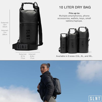 Silent Pocket SLNT Waterproof Faraday Dry Bag Military-Grade Nylon 10 Liter Faraday Bag - RFID Signal Blocking Dry Bag/Waterproof Backpack Protects Electronics from Water, Spying, Hacking