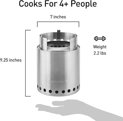 Solo Stove Campfire Camping Stove Portable Stove for Backpacking Outdoor Cooking Great Stainless Steel Camping Backpacking Stove Compact Wood Stove Design-No Batteries or Liquid Fuel Canisters Needed