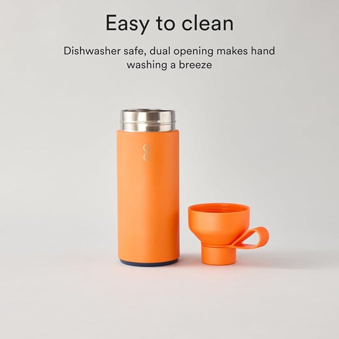 Ocean Bottle - Recycled Stainless Steel Drinks Reusable Water Bottle - Eco-Friendly & Reusable - Sun Orange - 34 oz