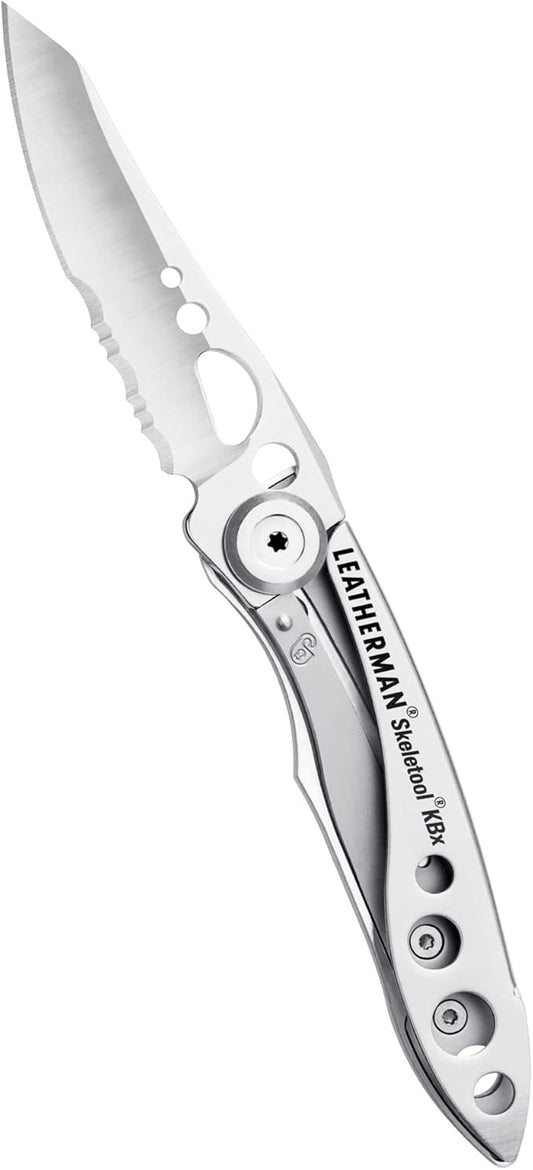 LEATHERMAN, Skeletool KBX Pocket Multitool with Knife and Bottle Opener, Stainless Steel