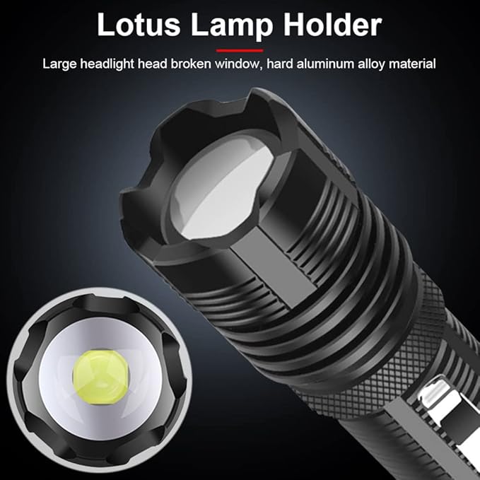 Mini Flashlight Powerful,Super Bright Small Flash Light, Zoomable 5 Modes Pocket Flashlight, Waterproof Adjustable Brightness for Camping, Running and Emergency