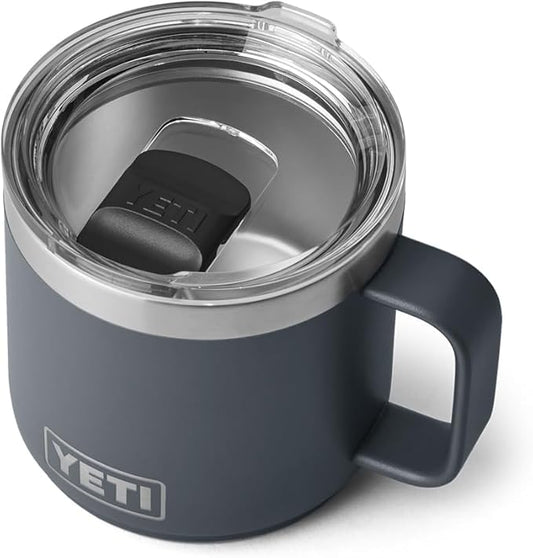 YETI Rambler 14 oz Stackable Mug, Vacuum Insulated, Stainless Steel with MagSlider Lid, Charcoal