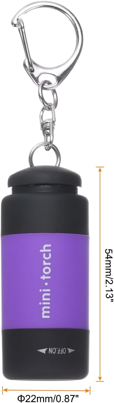 PATIKIL Mini Keychain Flashlight, Pocket LED Flashlight Portable Torch USB Rechargeable for Outdoor Camping Party, Purple