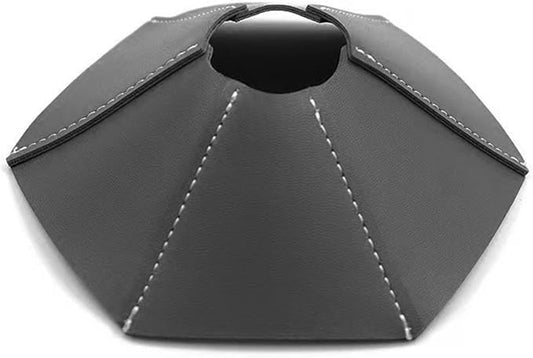 Small Leather Lampshade - Vintage Type Decoration - Flashlight Spotlight - Camping - Hand Stitched (Black)