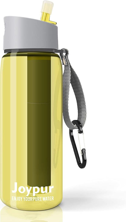 0.01 μm Ultra Filtration Portable Water Bottle - 4-Stage Filtered BPA-Free Reusable Water Bottle - for Survival,Hiking,Emergency,Camping and Backpacking