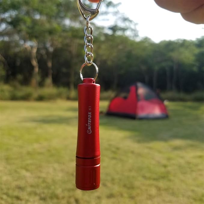 Bright Keychain flashlight K1,high bright 150 lumens,as small flashlight lantern candle camp lamp waterproof torch for EDC,reading,sleep,dog walking,camping,hiking (Red)