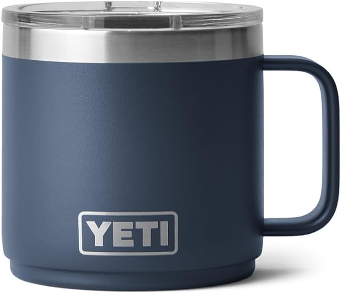 YETI Rambler 14 oz Stackable Mug, Vacuum Insulated, Stainless Steel with MagSlider Lid, Navy