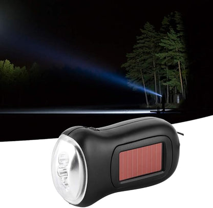 Super Bright Tactical Flashlight, Hand Crank Solar Powered Rechargeable Led Flashlight Portable Spotlight Mini Emergency Flashlight for Camping Hiking Field Survival Gear Power Outages