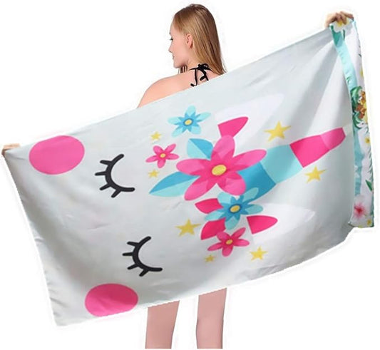 HAOKUN Unicorn Microfiber Beach Towel Large