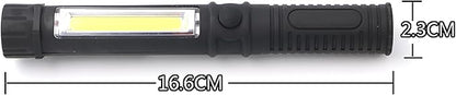 3Pcs LED Magnetic Worklight,Bulk Portable COB Inspection Lamp Trouble Light for Mechanic,BBQ,Car,Camping,Emergency (Black,Batteries NOT Included)