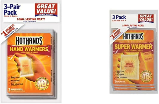 HotHands Hand Warmers - Long Lasting Safe Natural Odorless Air Activated Warmers - Up to 10 Hours of Heat - 3 Pair