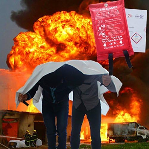 Fire Blanket for Home, Fiberglass Fire Suppression Blanket for Kitchen, Flame Retardant Protection and Heat Insulation Emergency Fireproof Safety Blankets for People (2, S 39.3''x39.3'')