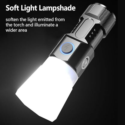 ALONEFIRE X88 LED Mini Flashlight High Lumens USB C Rechargeable Small Flashlight with Side COB Light ABS Shell 6 Light Modes Magnetic with Clip, Lampshade, Built-in Rechargeable Battery for EDC