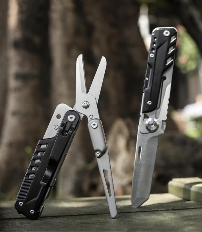 GHK12 Multitool with Detachable Scissors - Essential Every Day Carry Gear for Men
