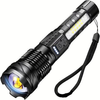 MODOAO LED Flashlight Rechargeable, Handheld Flashlights with 7 Modes & Zoomable, Powerful Emergency Flashlights Camping, Hiking,and Outdoor Use (1 pack)