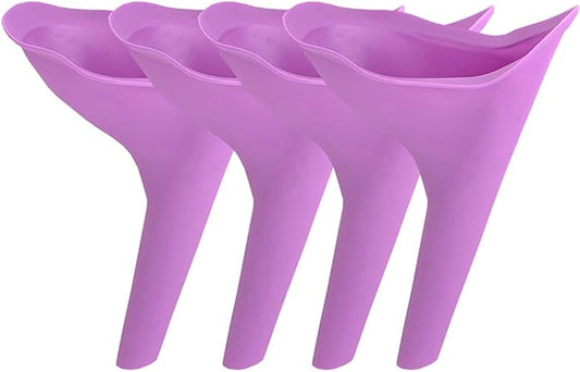 Female Urination Device,Travel Camping Outdoor Standing Pee Reusable Urinal Women Funnel Portable Urine Urinary（4 Pcs ）