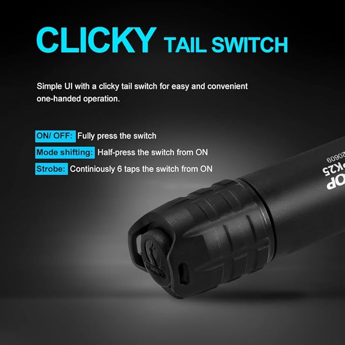 LUMINTOP PK25 EDC Flashlight, Super Bright 350 Lumens 490 Meters Dual AA LED Flashlight, 4 Modes Plus Strobe, IP68 Waterproof LED Flashlight