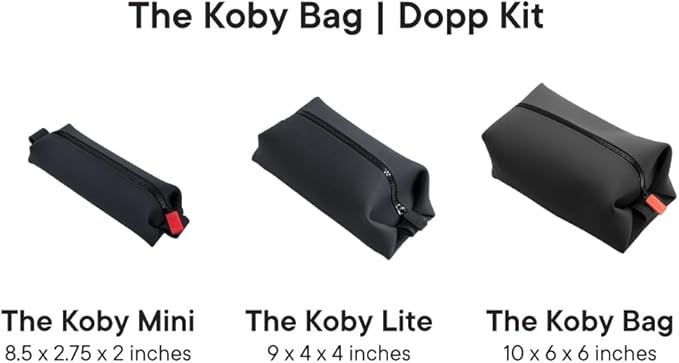 TOOLETRIES The Koby Lite Dopp Kit - Silicone Toiletry Organizer, Bathroom Travel Bag - Heavy-Duty Zipper, Leak Resistance, Easy to Clean - 9" x 4" x 4" - Charcoal
