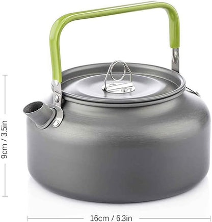 Lixada Camping Kettle 0.8L/1.2L/1.6L for Boiling Water, Coffee Pot Tea Kettle Aluminum Alloy Teapot with Silicon Handle Carry Bag for Hiking Outdoor Picnic