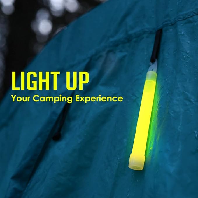 EVERLIT Survival Brand 12 Pack Glow Sticks, 6 Inches Emergency Light Sticks for First Aid Kit, Camping, Hiking, Outdoor, Disasters, Emergencies up to 12 Hours Duration