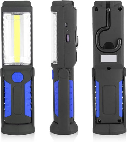 LED Work Light,COB LED Flashlight,Portable Flashlight,with Magnetic Stand for Car Repair, Home, Garage, Emergency and Outdoor Camping (Blue), COB LED Flashlight,LED Work Light,Portable FlashliCOB