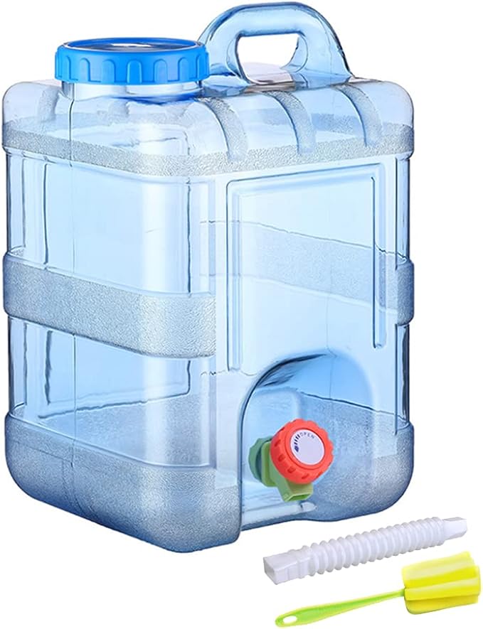 Water Storage Containers, Camping Water Container, Portable Water Tank with Faucet Camping Bucket with Tap Water Jug with Spigot BPA Free Emergency Water Storage for Outdoor Camping Hiking