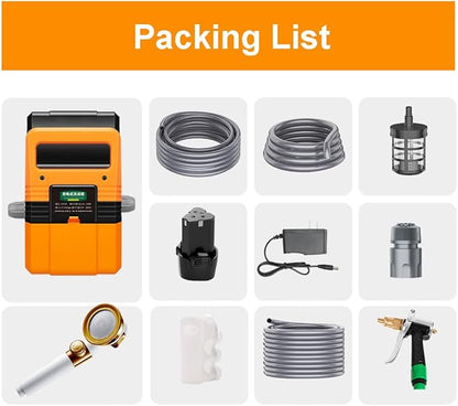 High Pressure Camping Shower 180W Electric Camping Shower Pump Portable High Pressure Water Pumps Cleaning Kit for Camping Shower Water Flowers Car Washing