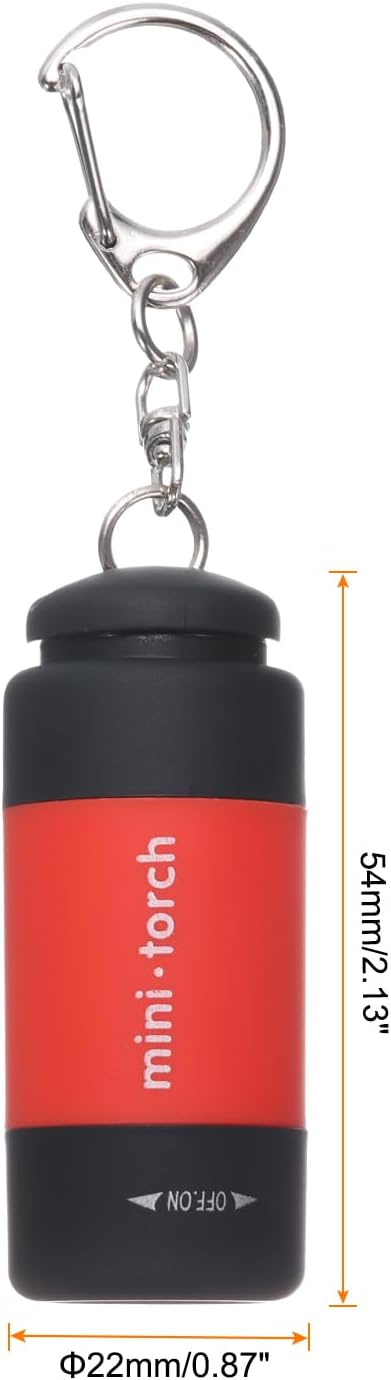 PATIKIL Mini Keychain Flashlight, Pocket LED Flashlight Portable Torch USB Rechargeable for Outdoor Camping Party, Red