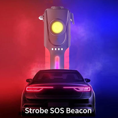 Car Flashlights for Emergencies, Window Breaker Seatbelt Cutter Multifunction LED Work Light, 4 Modes Bright COB Rechargeable Inspection Light for Car Repair, Household, Camping