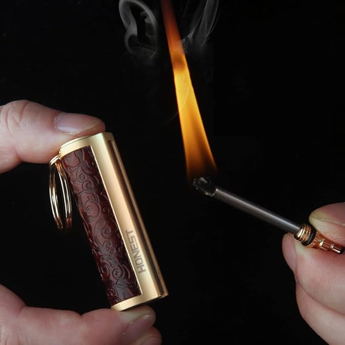 Permanent Match Keychain Lighter, Matchstick Flint Fire Starter for Outdoor Camping Emergency Survival Gear, Great Gift for Men Dad Husband